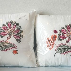 Edgewater Pillow Autumn Bouquet Art Flowers Autumn Fall - NEW 2 Pillows